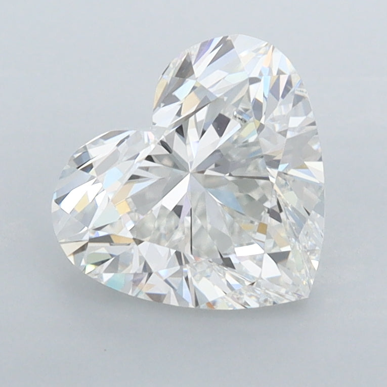 1.55 Carat Heart Shaped, Ideal Cut, E Color, FL Clarity, IGI Certified Lab Grown Diamond