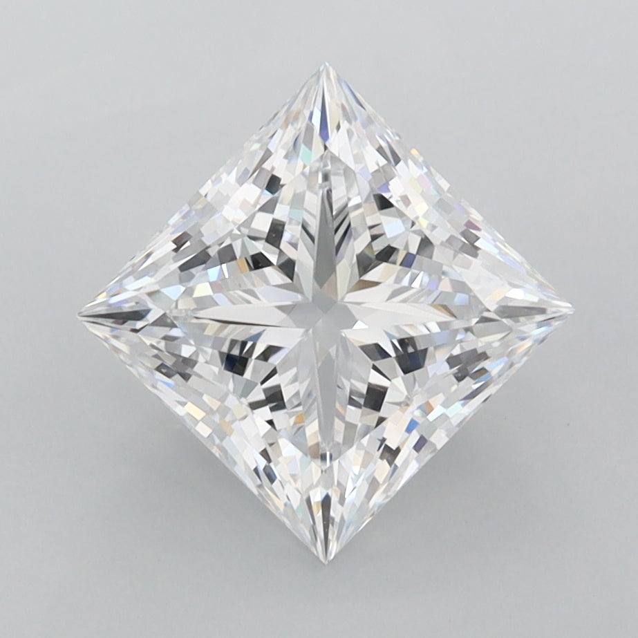 2.22 Carat Princess Shaped, Ideal Cut, D Color, FL Clarity, IGI Certified Lab Grown Diamond