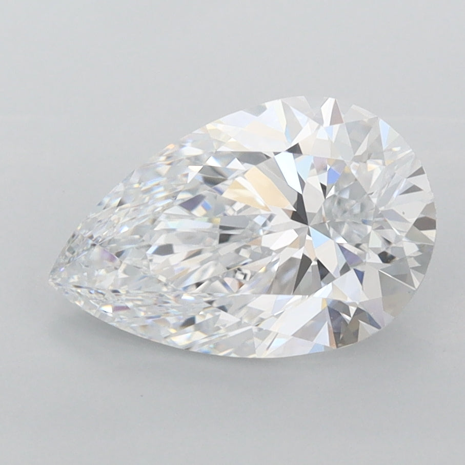 1.91 Carat Pear Shaped, Ideal Cut, D Color, FL Clarity, IGI Certified Lab Grown Diamond