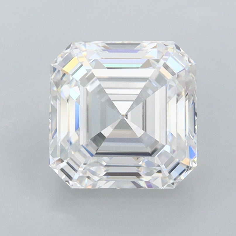 1.97 Carat Asscher Shaped, Ideal Cut, D Color, FL Clarity, IGI Certified Lab Grown Diamond