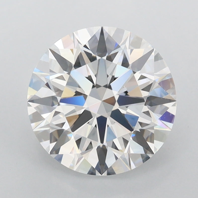 2.10 Carat Round Shaped, D Color, VVS1 Clarity, GCAL Certified Lab Grown Diamond