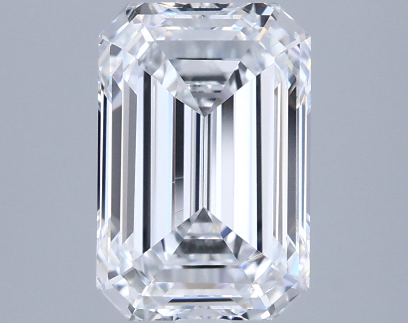 2.35 Carat Emerald Shaped, Ideal Cut, D Color, VVS1 Clarity, IGI Certified Lab Grown Diamond