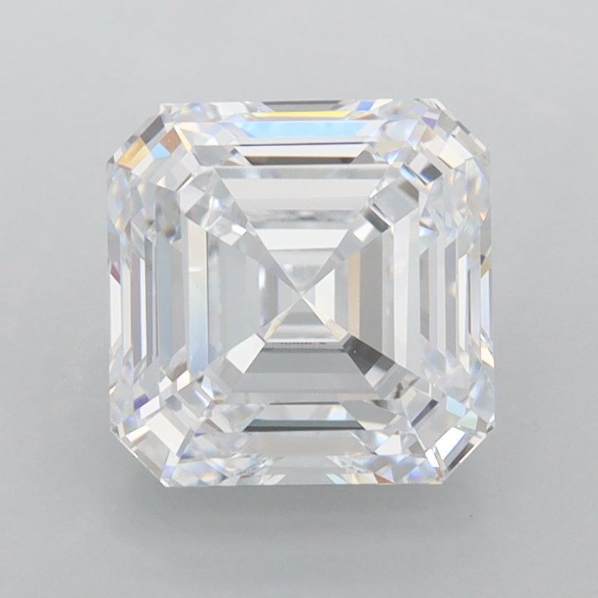 2.50 Carat Asscher Shaped, Ideal Cut, D Color, FL Clarity, IGI Certified Lab Grown Diamond