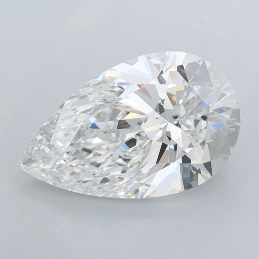 1.44 Carat Pear Shaped, Ideal Cut, D Color, FL Clarity, IGI Certified Lab Grown Diamond
