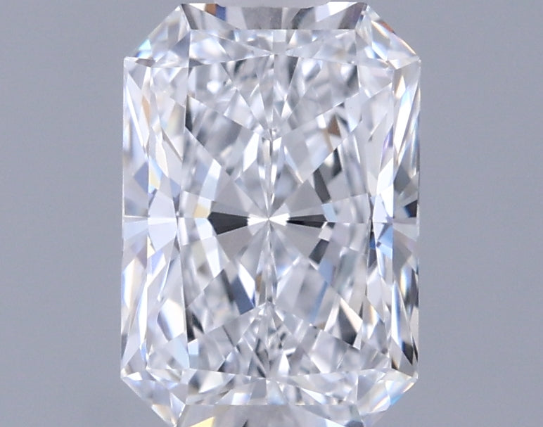 0.97 Carat Radiant Shaped, Ideal Cut, D Color, VVS2 Clarity, IGI Certified Lab Grown Diamond