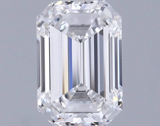 0.90 Carat Emerald Shaped, Excellent Cut, D Color, VVS1 Clarity, IGI Certified Lab Grown Diamond