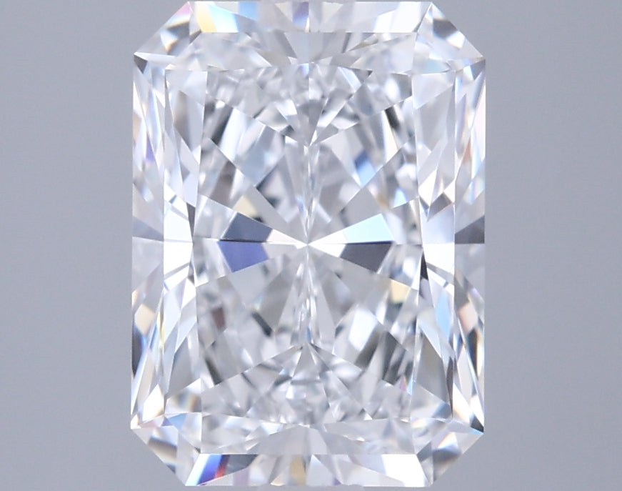 2.50 Carat Radiant Shaped, Ideal Cut, D Color, VVS1 Clarity, IGI Certified Lab Grown Diamond