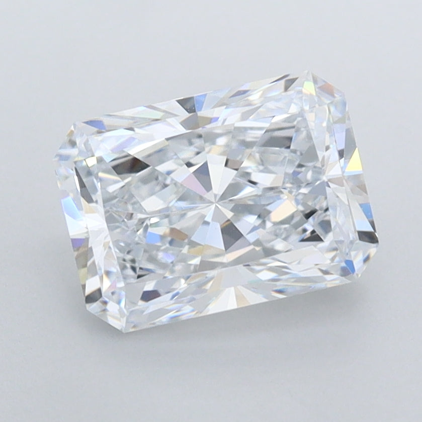 1.74 Carat Radiant Shaped, Ideal Cut, E Color, IF Clarity, IGI Certified Lab Grown Diamond