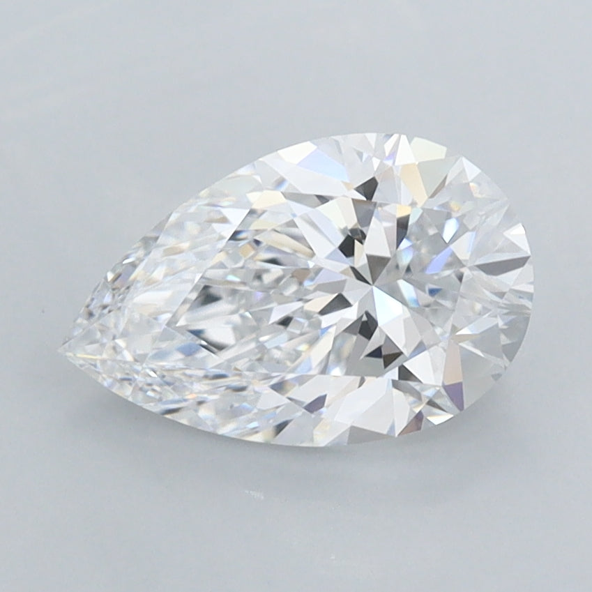 1.35 Carat Pear Shaped, Excellent Cut, D Color, FL Clarity, IGI Certified Lab Grown Diamond