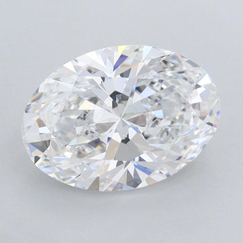 1.53 Carat Oval Shaped, Ideal Cut, D Color, FL Clarity, IGI Certified Lab Grown Diamond