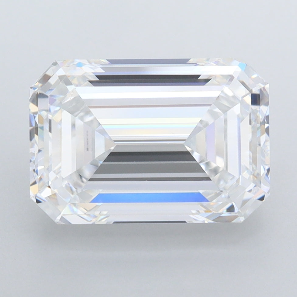 4.09 Carat Emerald Shaped, Ideal Cut, D Color, VVS1 Clarity, IGI Certified Lab Grown Diamond