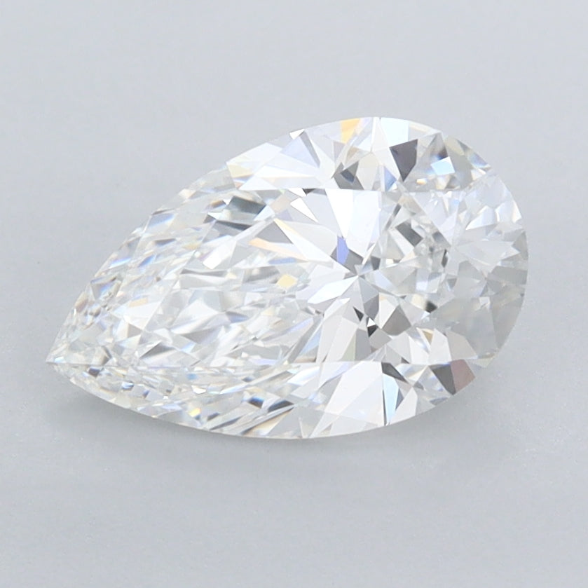 1.35 Carat Pear Shaped, Ideal Cut, D Color, FL Clarity, IGI Certified Lab Grown Diamond