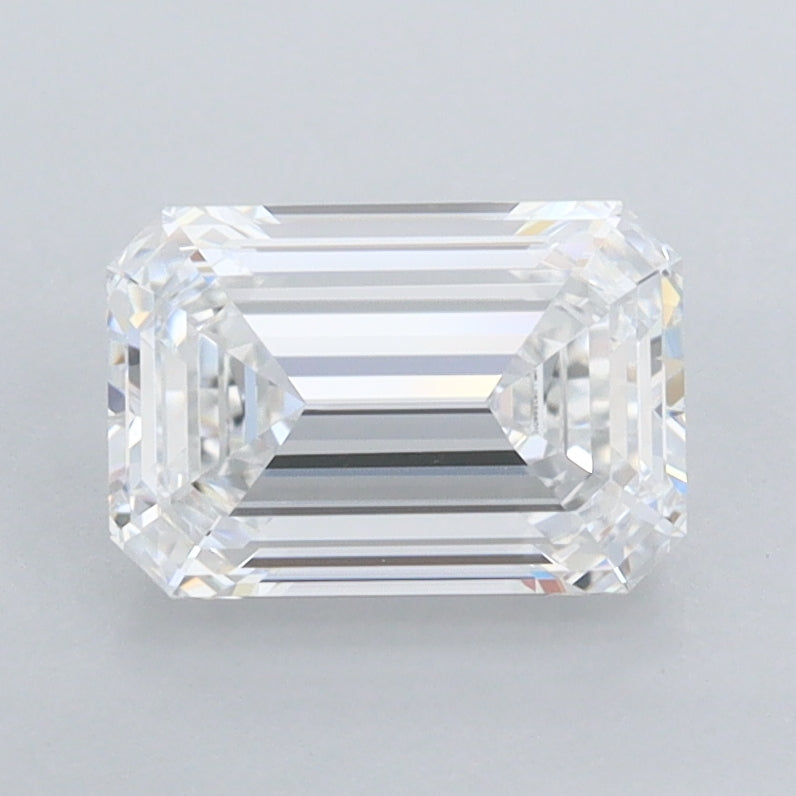 1.54 Carat Emerald Shaped, Ideal Cut, D Color, FL Clarity, IGI Certified Lab Grown Diamond