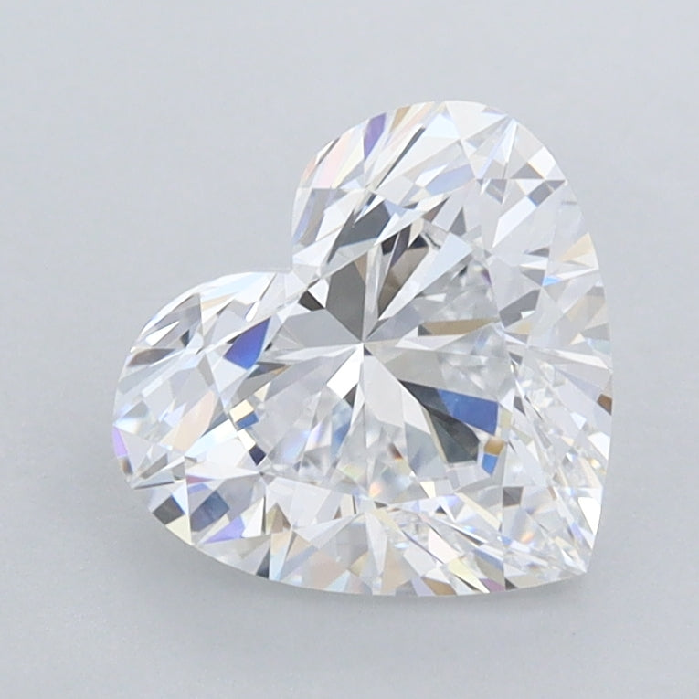 1.55 Carat Heart Shaped, Ideal Cut, D Color, FL Clarity, IGI Certified Lab Grown Diamond