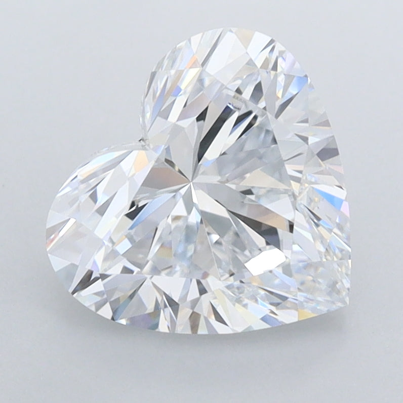 2.10 Carat Heart Shaped, Ideal Cut, D Color, FL Clarity, IGI Certified Lab Grown Diamond
