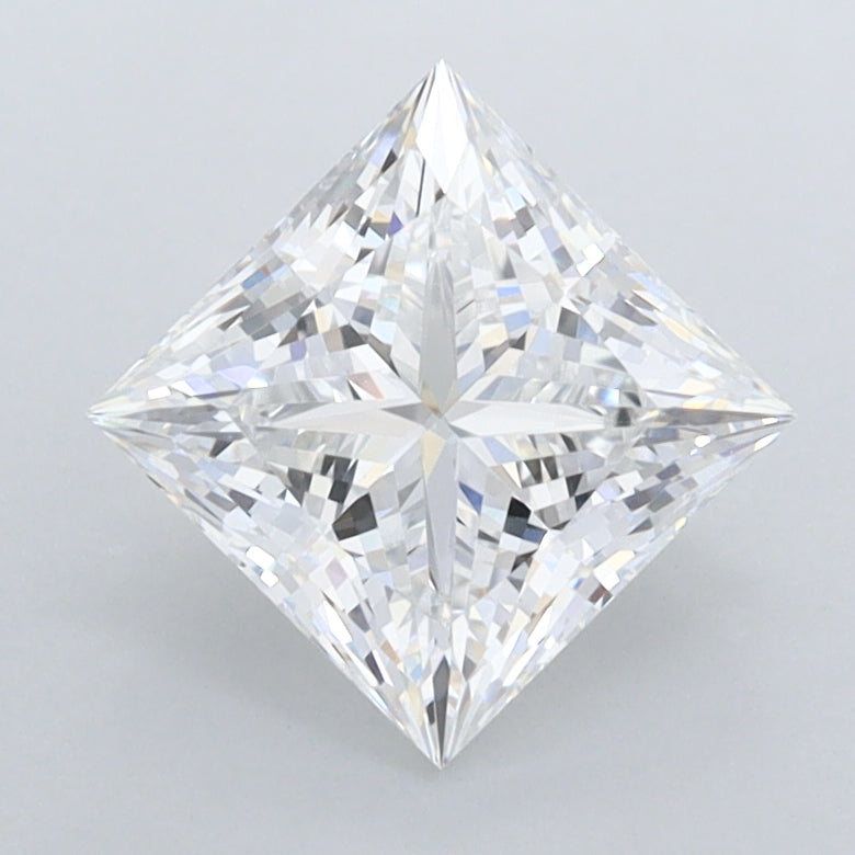 1.58 Carat Princess Shaped, Ideal Cut, E Color, FL Clarity, IGI Certified Lab Grown Diamond