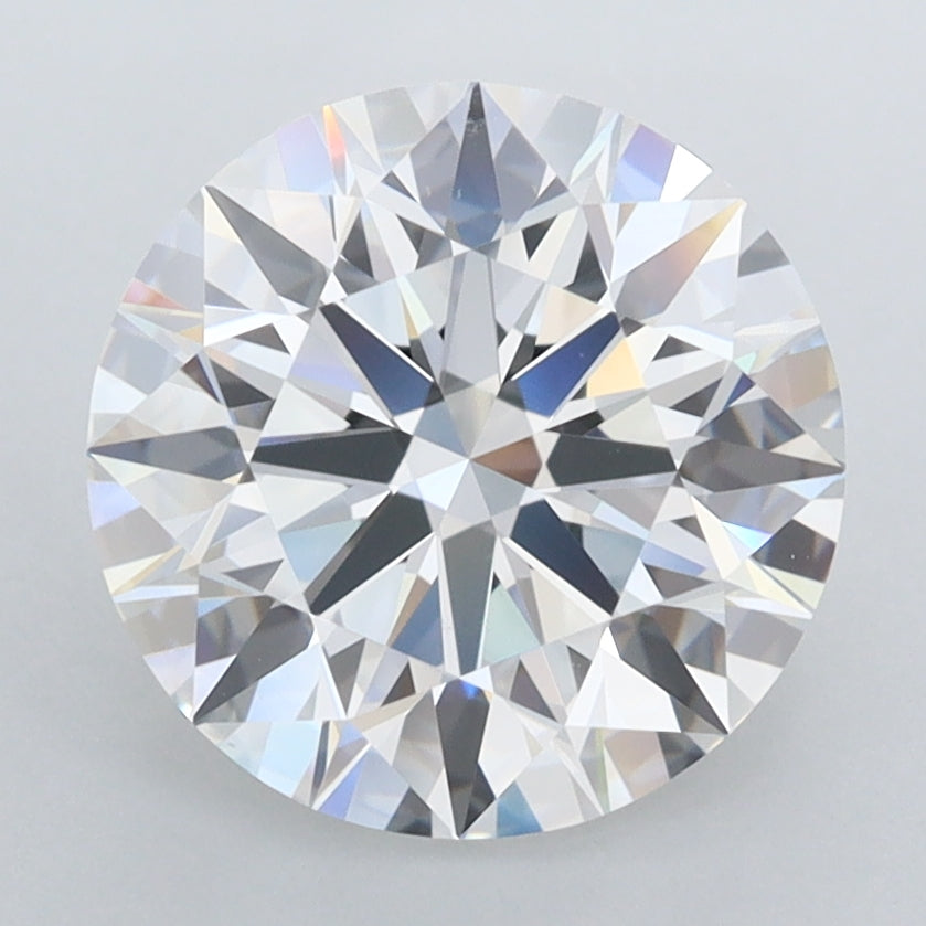 3.18 Carat Round Shaped, E Color, VVS2 Clarity, GCAL Certified Lab Grown Diamond