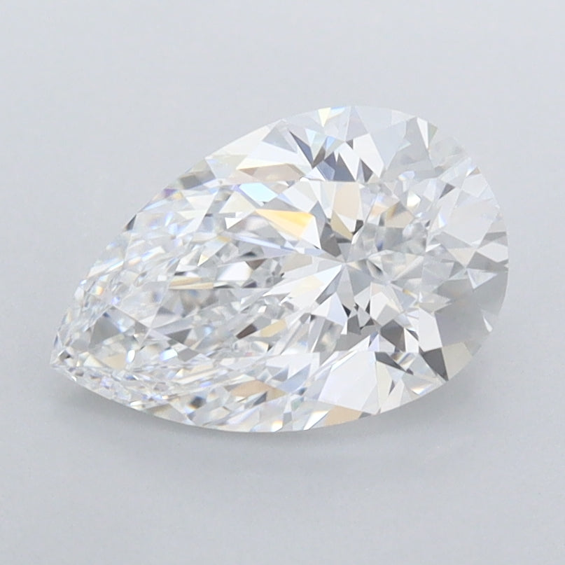 1.30 Carat Pear Shaped, Excellent Cut, D Color, FL Clarity, IGI Certified Lab Grown Diamond