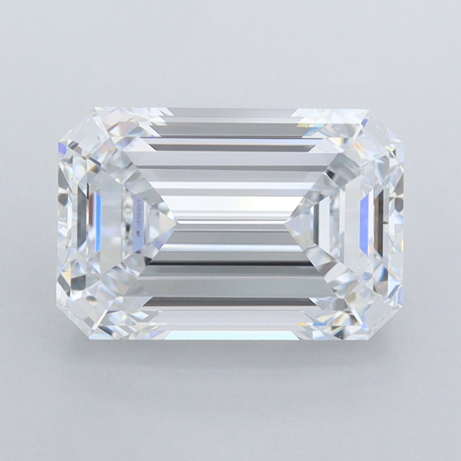 2.67 Carat Emerald Shaped, Ideal Cut, E Color, FL Clarity, IGI Certified Lab Grown Diamond