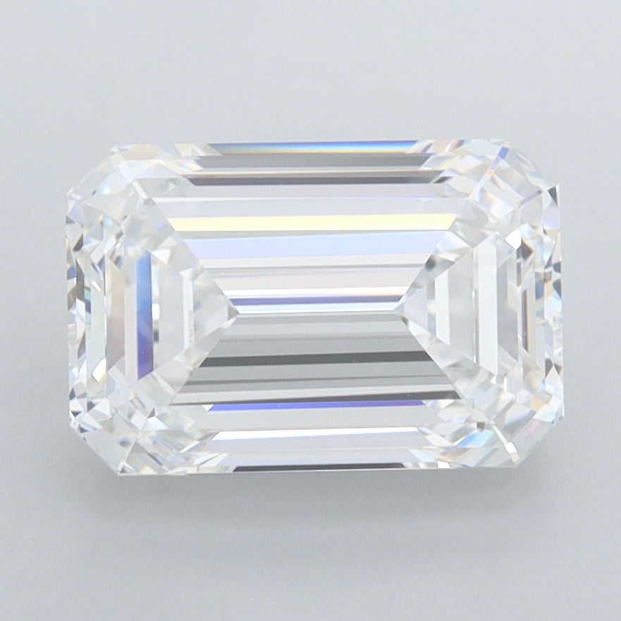 2.57 Carat Emerald Shaped, Ideal Cut, D Color, FL Clarity, IGI Certified Lab Grown Diamond