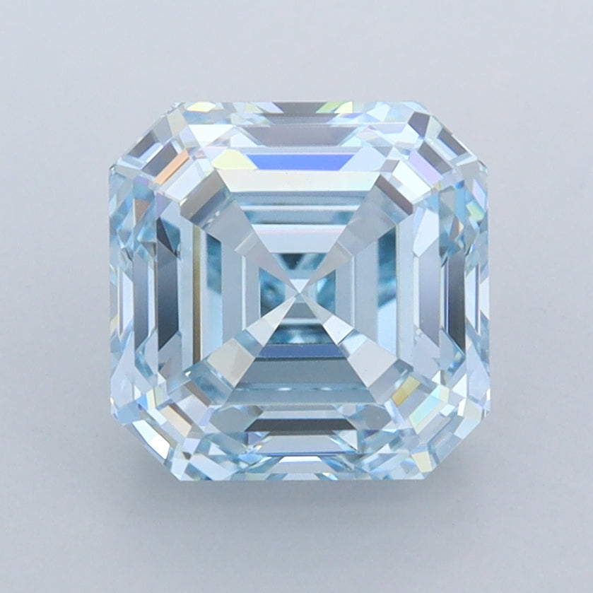 2.52 Carat Asscher Shaped, Ideal Cut, VVS2 Clarity, IGI Certified Lab Grown Diamond