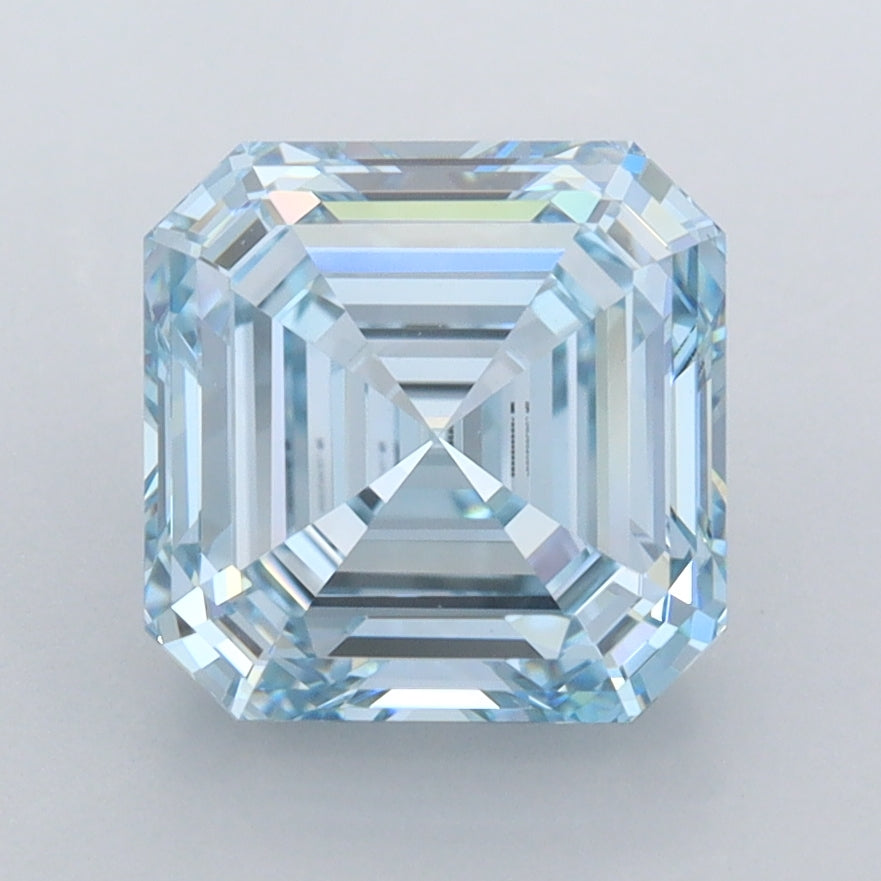 3.05 Carat Asscher Shaped, Ideal Cut, VVS2 Clarity, IGI Certified Lab Grown Diamond