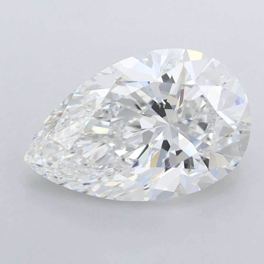 1.70 Carat Pear Shaped, Excellent Cut, E Color, FL Clarity, IGI Certified Lab Grown Diamond