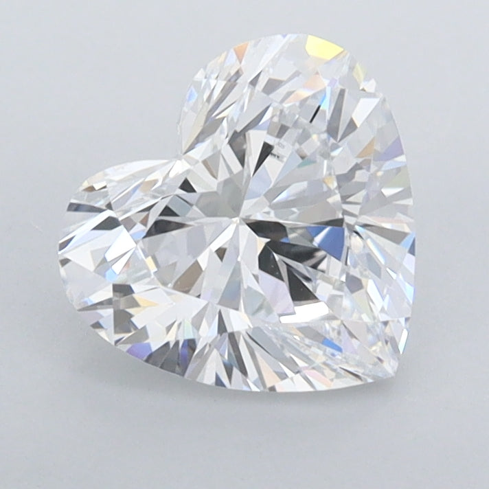 1.27 Carat Heart Shaped, Ideal Cut, D Color, FL Clarity, IGI Certified Lab Grown Diamond