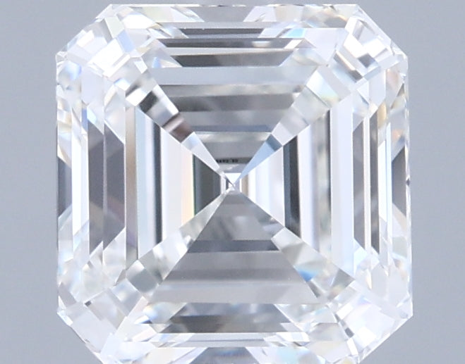 1.61 Carat Asscher Shaped, Ideal Cut, E Color, VVS1 Clarity, IGI Certified Lab Grown Diamond