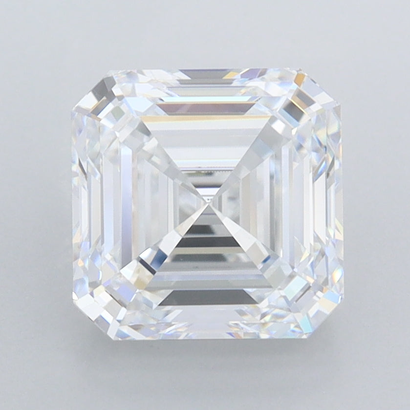 2.50 Carat Asscher Shaped, Ideal Cut, D Color, FL Clarity, IGI Certified Lab Grown Diamond
