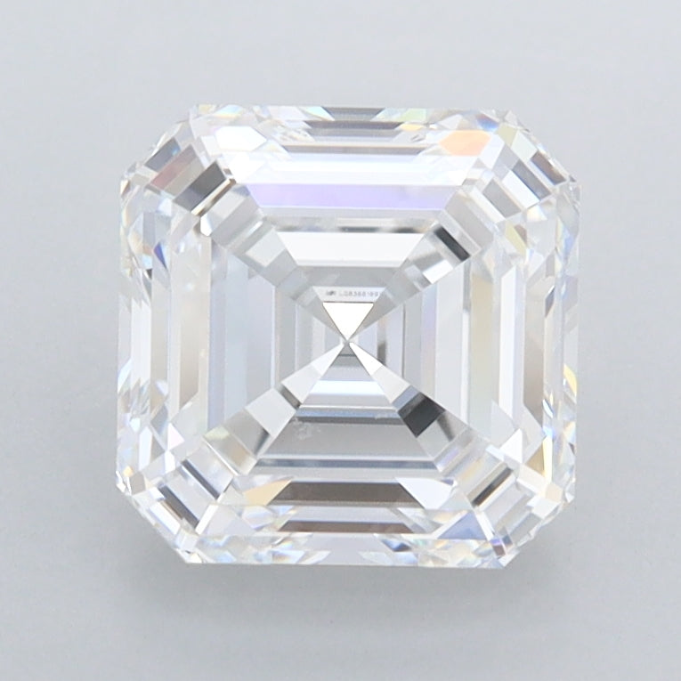 1.98 Carat Asscher Shaped, Ideal Cut, D Color, FL Clarity, IGI Certified Lab Grown Diamond