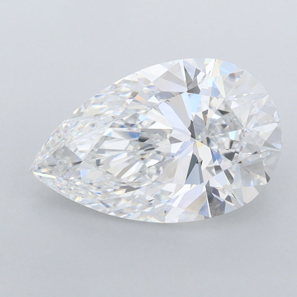 2.25 Carat Pear Shaped, Ideal Cut, D Color, VVS1 Clarity, IGI Certified Lab Grown Diamond