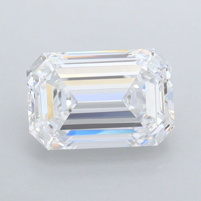 0.98 Carat Emerald Shaped, Ideal Cut, D Color, FL Clarity, IGI Certified Lab Grown Diamond
