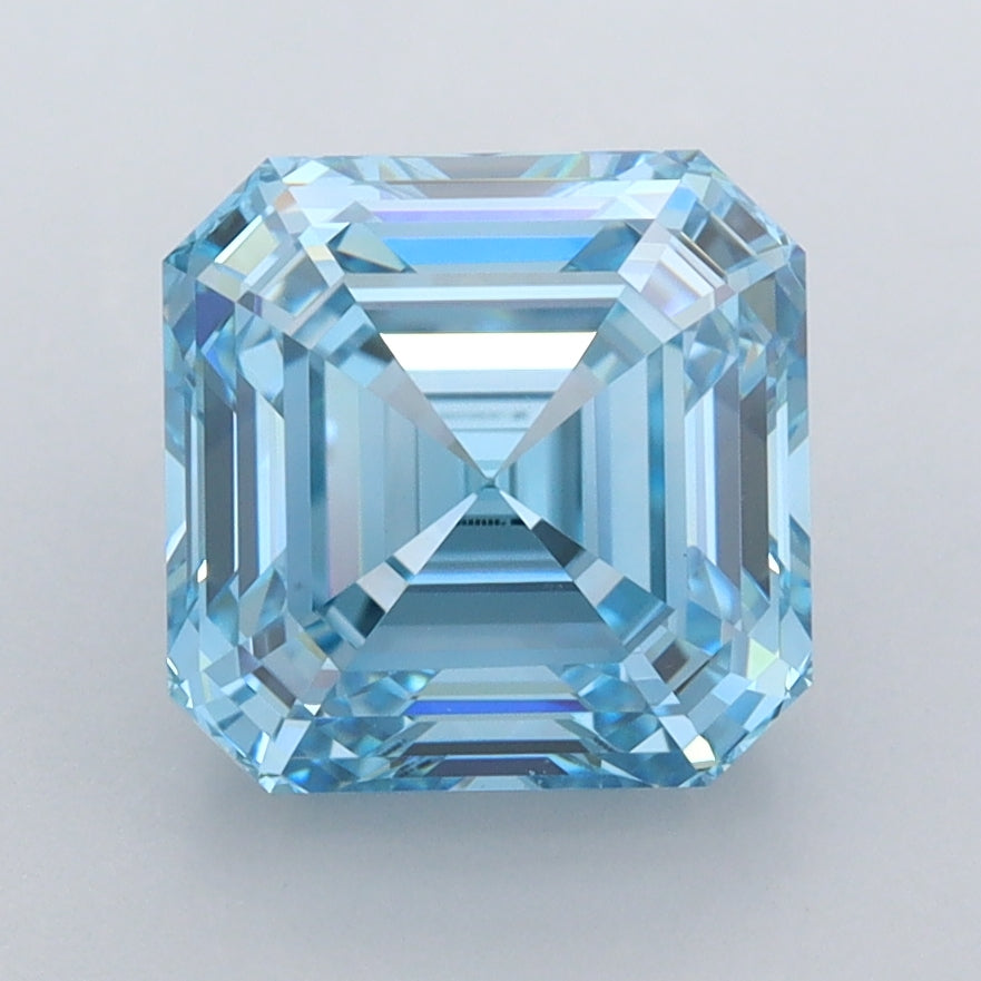 3.02 Carat Asscher Shaped, Ideal Cut, VVS2 Clarity, IGI Certified Lab Grown Diamond