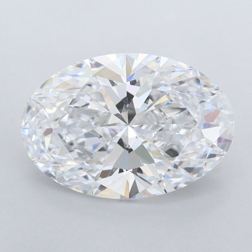 1.54 Carat Oval Shaped, Ideal Cut, D Color, FL Clarity, IGI Certified Lab Grown Diamond