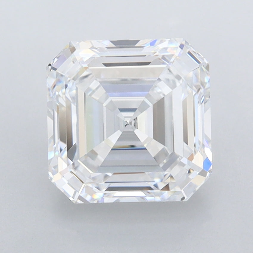 2.51 Carat Asscher Shaped, Ideal Cut, D Color, FL Clarity, IGI Certified Lab Grown Diamond