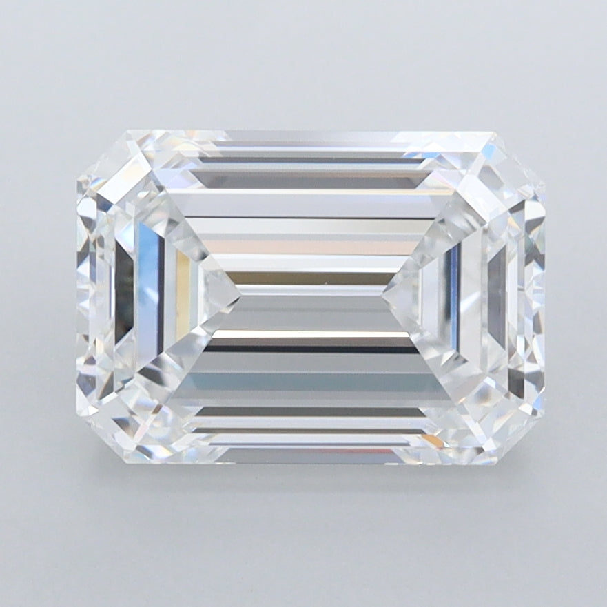 2.84 Carat Emerald Shaped, Ideal Cut, D Color, FL Clarity, IGI Certified Lab Grown Diamond