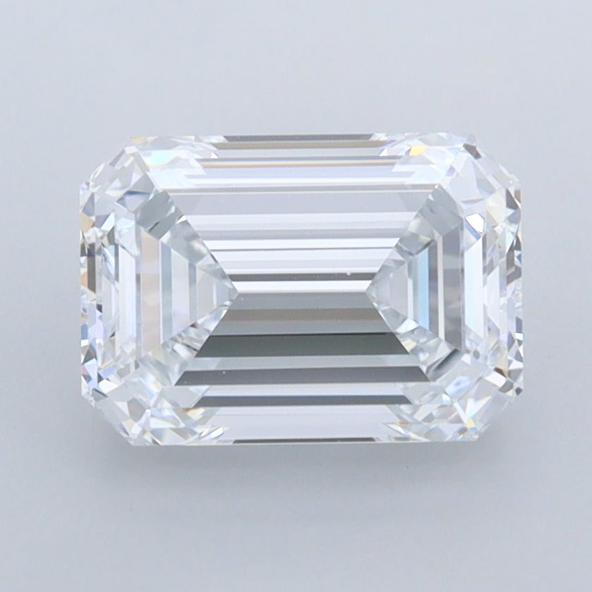 2.17 Carat Emerald Shaped, Ideal Cut, E Color, FL Clarity, IGI Certified Lab Grown Diamond