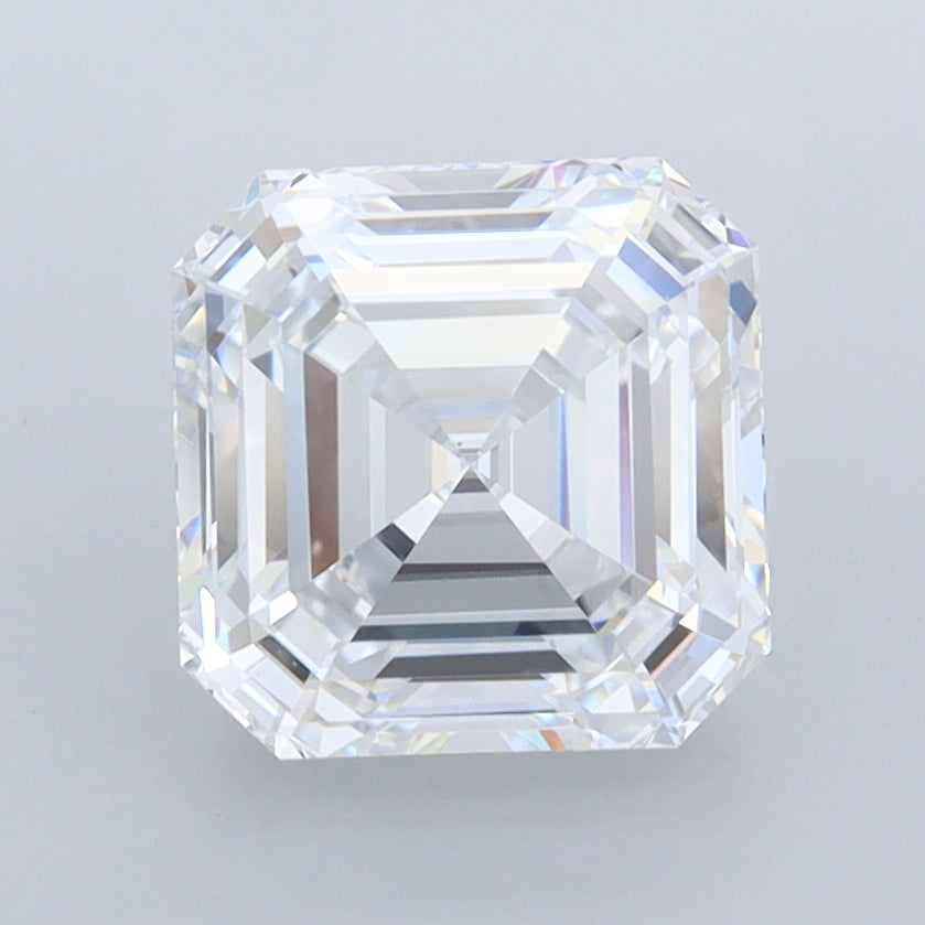 2.35 Carat Asscher Shaped, Ideal Cut, D Color, FL Clarity, IGI Certified Lab Grown Diamond