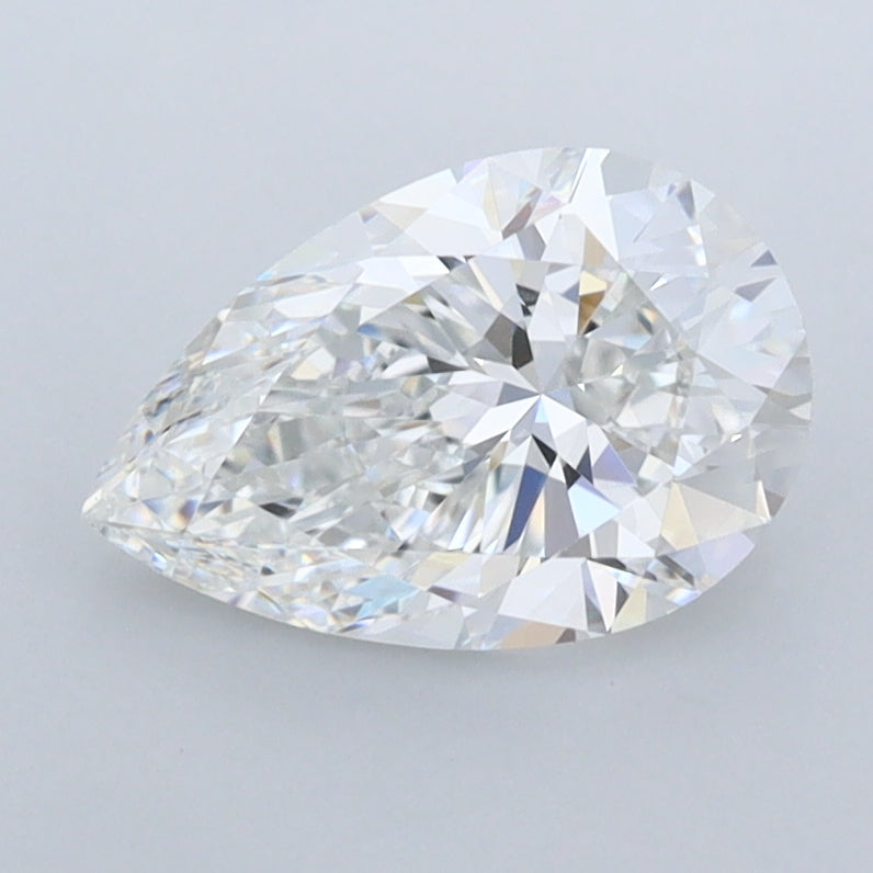 1.41 Carat Pear Shaped, Ideal Cut, E Color, FL Clarity, IGI Certified Lab Grown Diamond