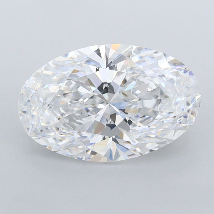 1.62 Carat Oval Shaped, Ideal Cut, D Color, FL Clarity, IGI Certified Lab Grown Diamond