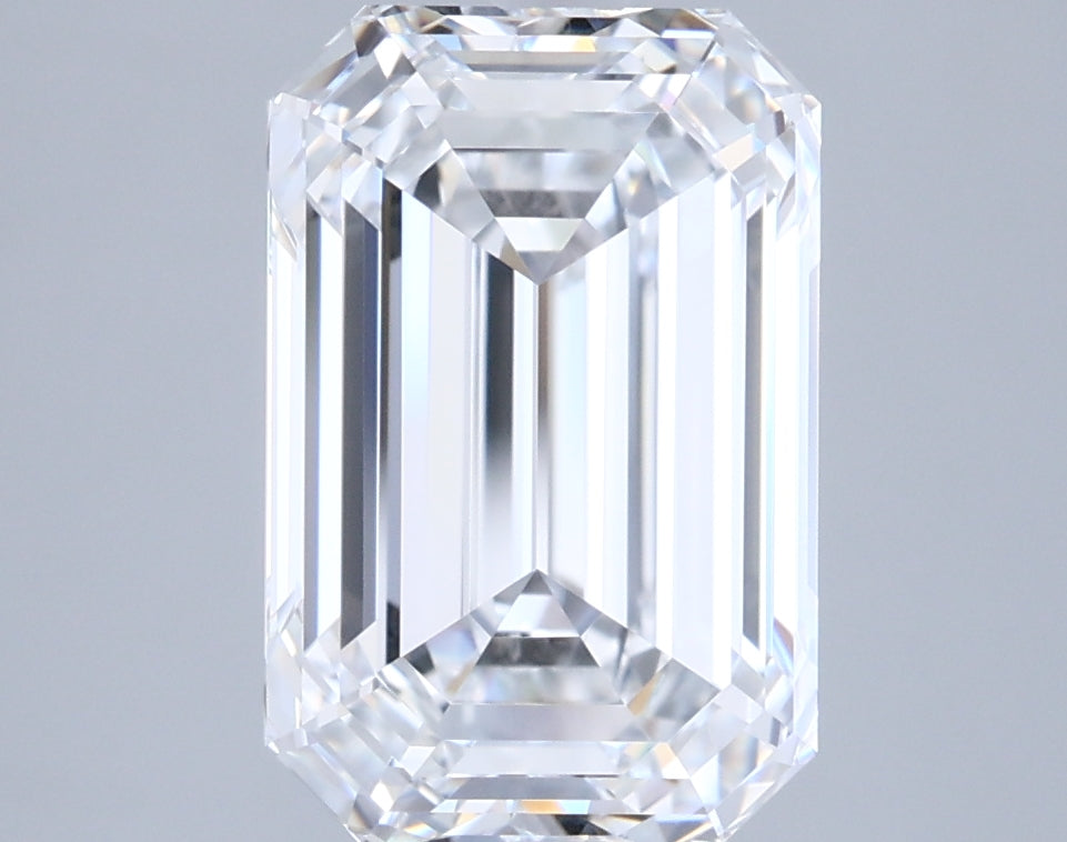 3.23 Carat Emerald Shaped, Ideal Cut, D Color, VVS1 Clarity, IGI Certified Lab Grown Diamond