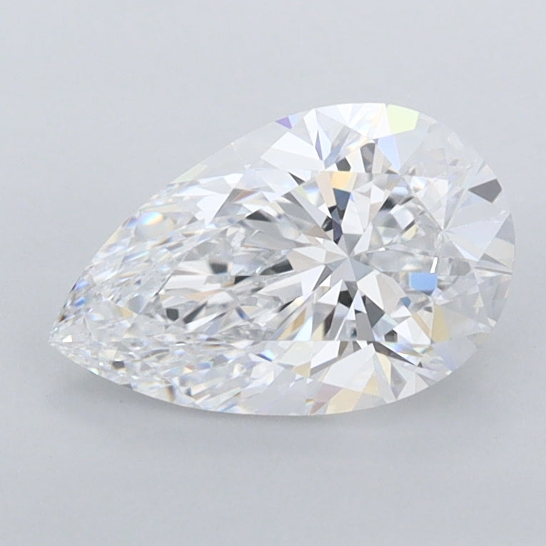 1.25 Carat Pear Shaped, Excellent Cut, D Color, VVS1 Clarity, IGI Certified Lab Grown Diamond