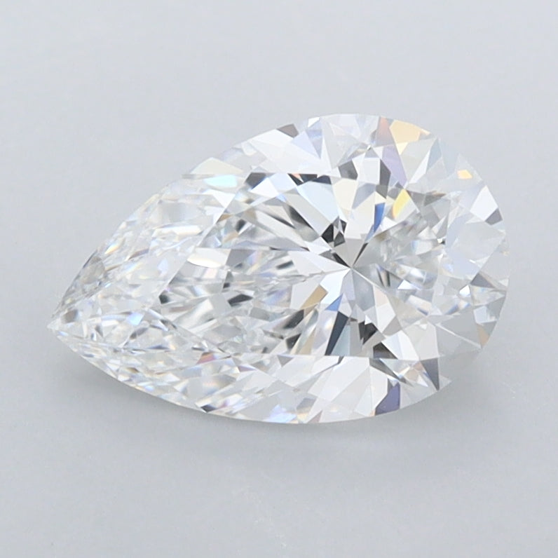 1.28 Carat Pear Shaped, Ideal Cut, D Color, VVS1 Clarity, IGI Certified Lab Grown Diamond
