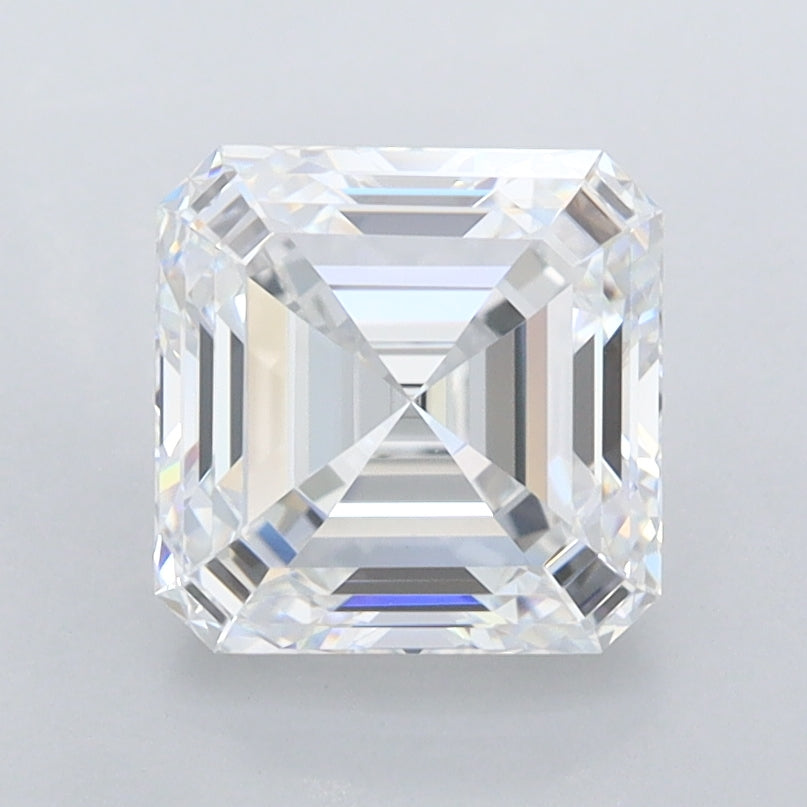 2.03 Carat Asscher Shaped, Ideal Cut, D Color, FL Clarity, IGI Certified Lab Grown Diamond