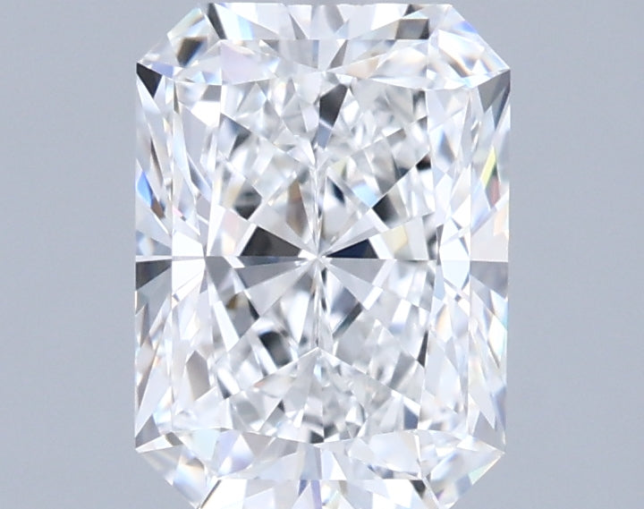 1.58 Carat Radiant Shaped, Excellent Cut, E Color, VVS1 Clarity, IGI Certified Lab Grown Diamond