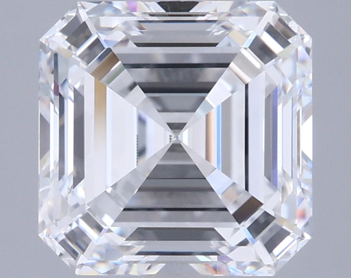 2.84 Carat Asscher Shaped, Ideal Cut, D Color, VVS1 Clarity, IGI Certified Lab Grown Diamond