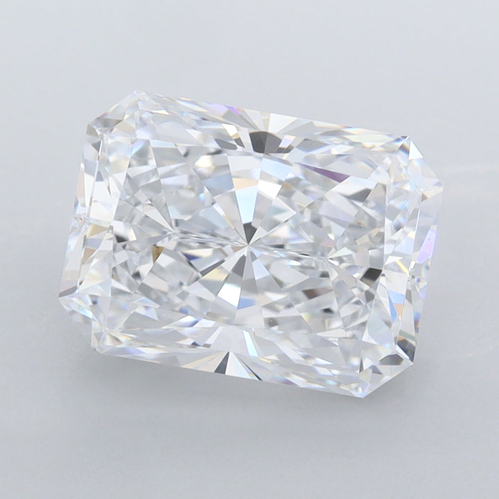 3.30 Carat Radiant Shaped, Excellent Cut, D Color, VVS1 Clarity, IGI Certified Lab Grown Diamond