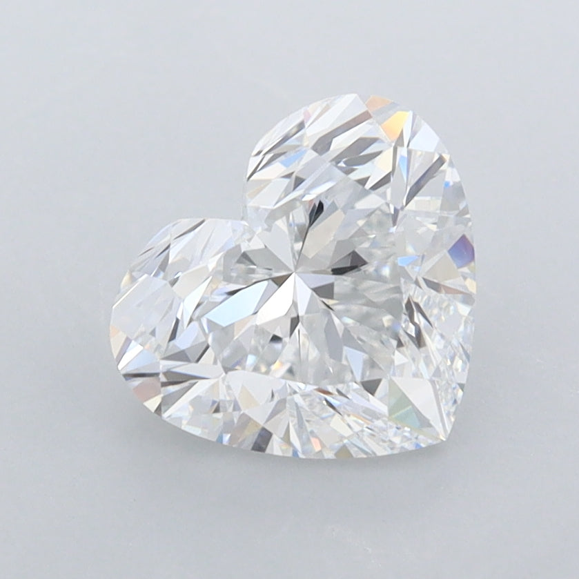 1.58 Carat Heart Shaped, Ideal Cut, D Color, FL Clarity, IGI Certified Lab Grown Diamond
