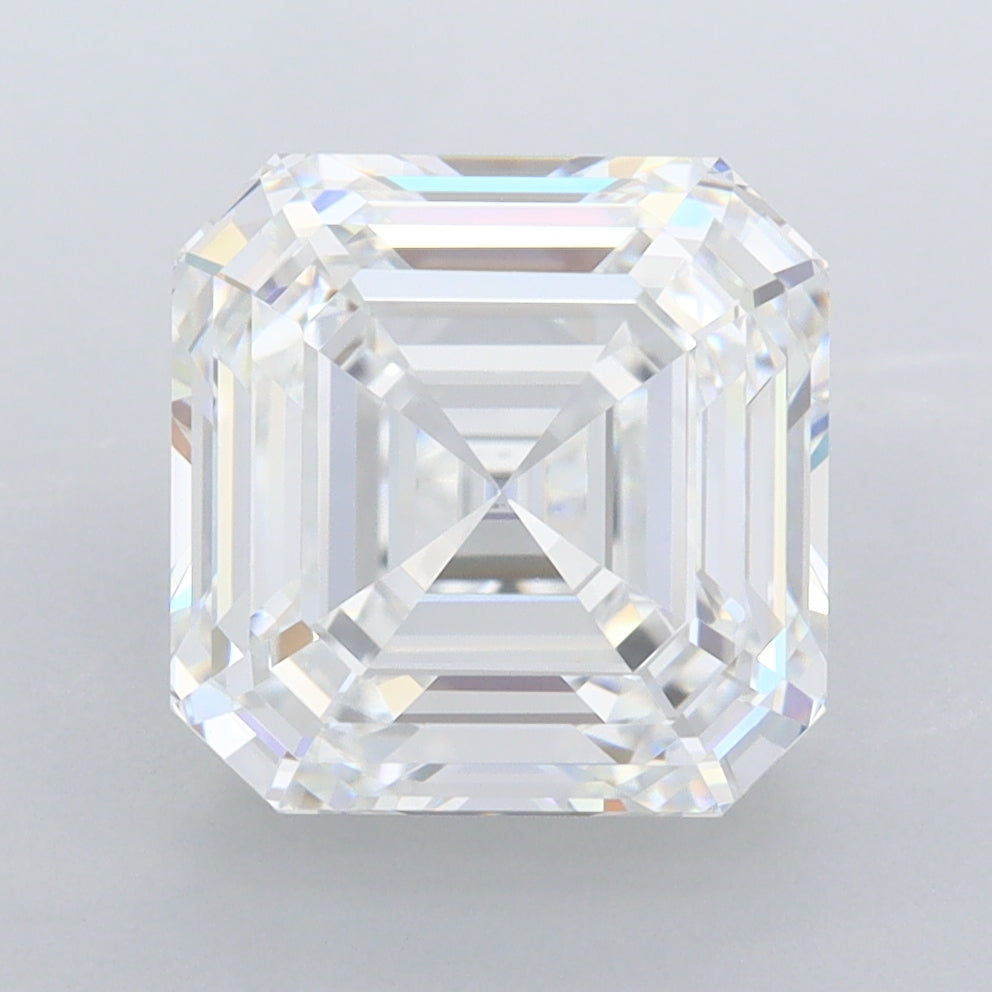 4.54 Carat Asscher Shaped, Ideal Cut, D Color, VVS1 Clarity, IGI Certified Lab Grown Diamond